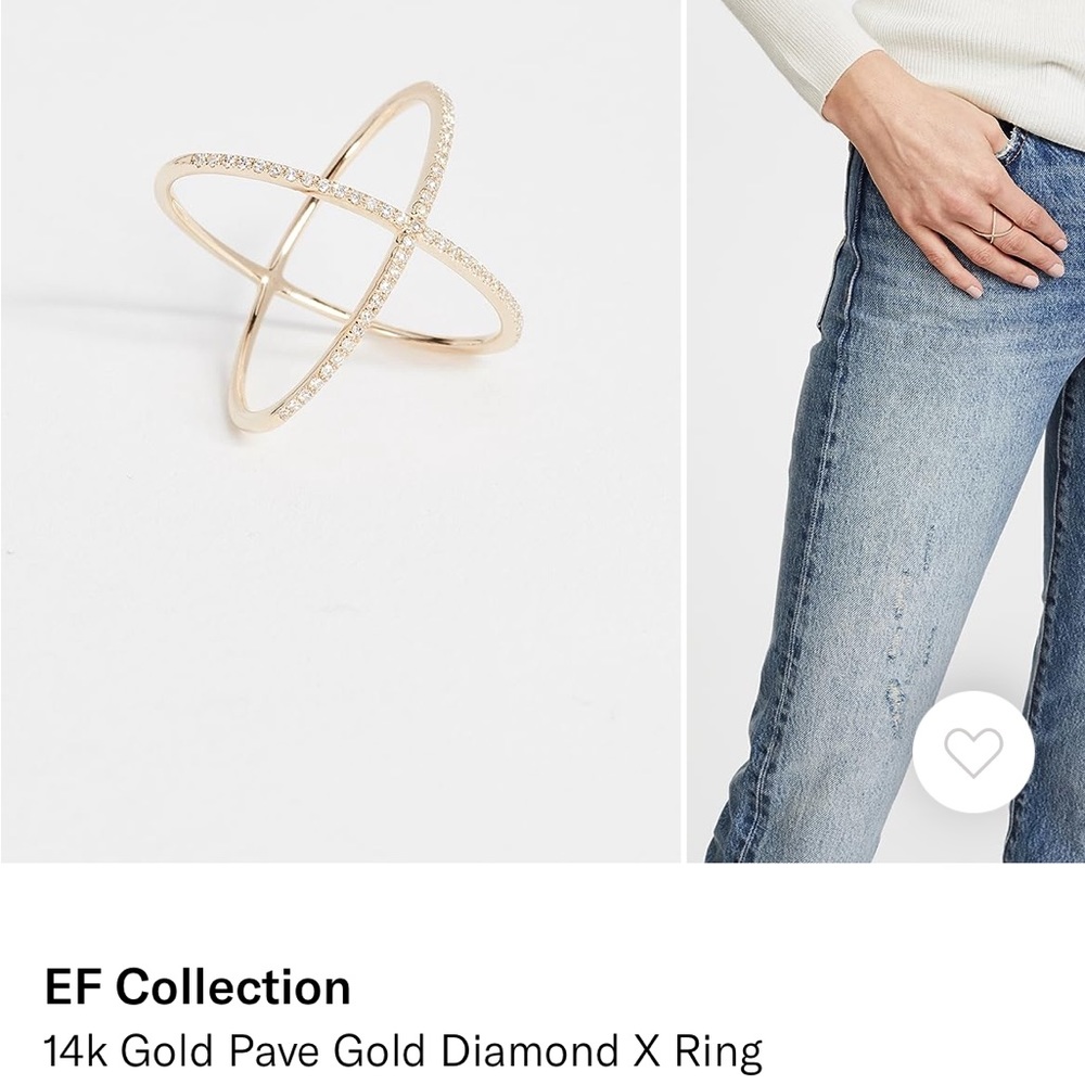 EF collection diamond x ring size 7